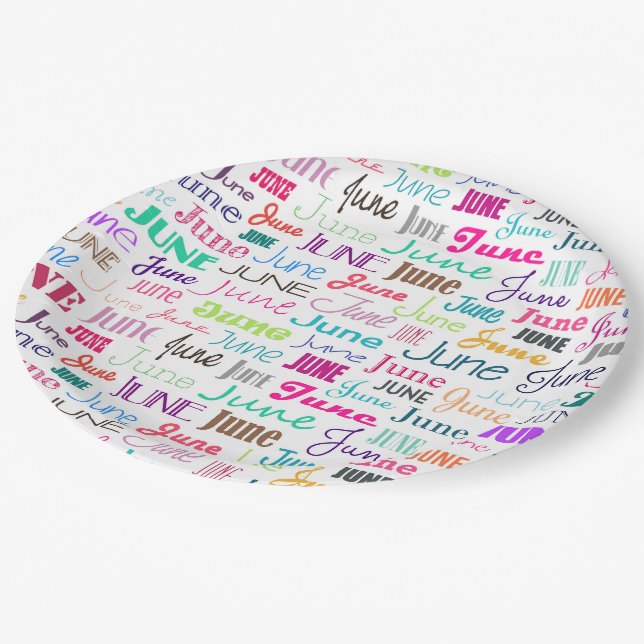 Birthday month June Paper Plate (Angled)