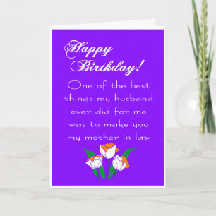 birthday mother in law card