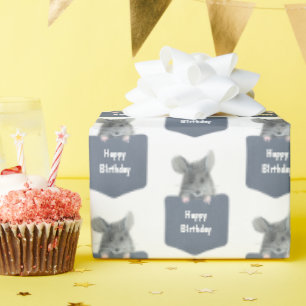 Birthday Mouse in Pocket Wrapping Paper
