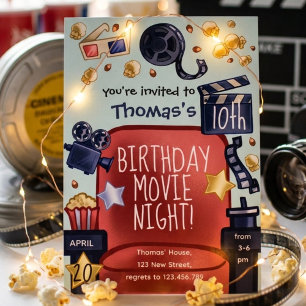 Birthday movie night Invitation