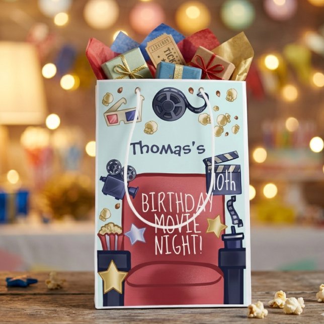 Birthday movie night medium gift bag (Creator Uploaded)