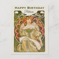 Birthday Mucha Reverie Daydream Art Nouveau CC1031