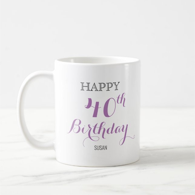 Birthday Mug for lady with customised age (Left)