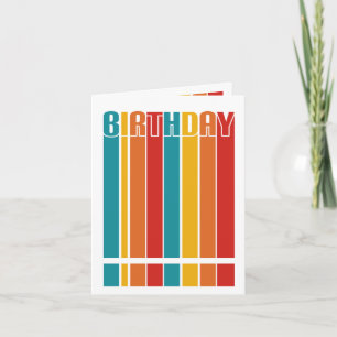 Birthday multi-coloured striped rainbow Card