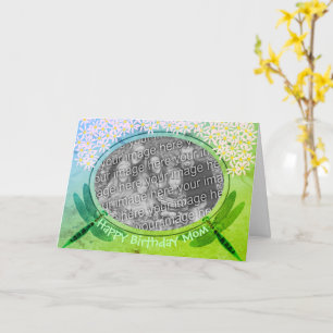 Birthday Mum Dragonflies Personalised Photo Card