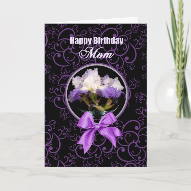 Birthday - Mum - Purple Iris Card (Front)