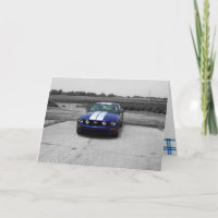 Birthday Muscle car Blue Card