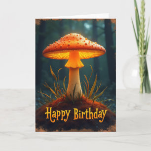 Birthday Mushroom Glow Card