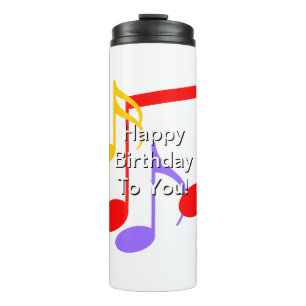 Birthday Music Notes Thermal Tumbler