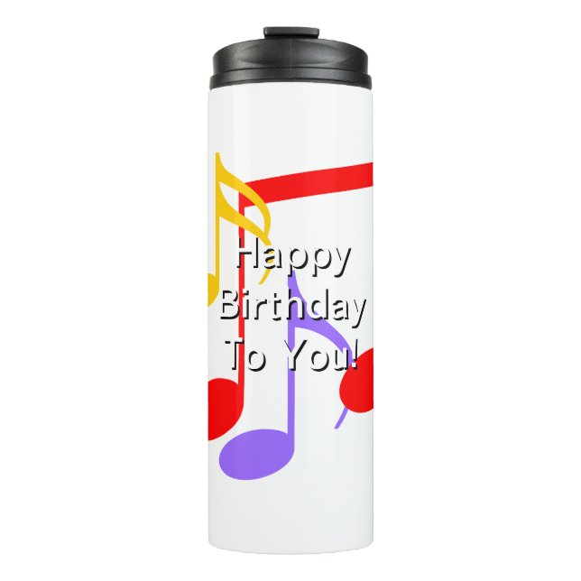 Birthday Music Notes   Thermal Tumbler (Front)