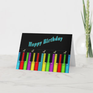 Birthday - Musical - Colourful Keyboard Card