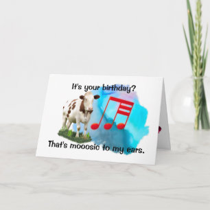 Birthday Musical Cow Card