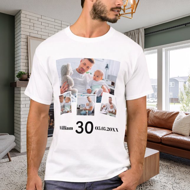 Birthday name age photo collage T-Shirt (Creator Uploaded)