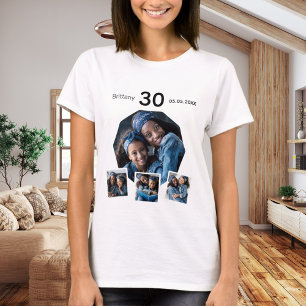 Birthday name age photo collage woman T-Shirt