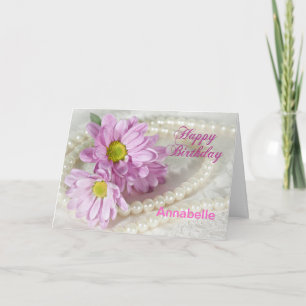 Birthday name card with daisies