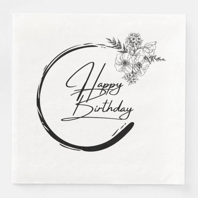 Birthday Napkin, modern napkin (Front)
