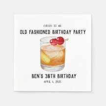 Birthday Napkins - Old Fashioned Cocktail