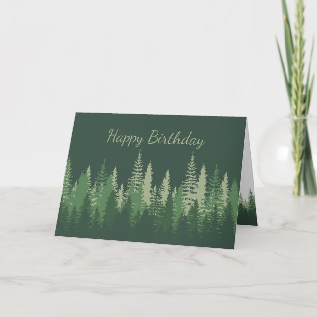 Birthday Nature Therapy Forest Connect with Nature Card (Front)