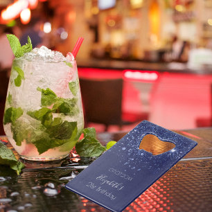 Birthday navy blue glitter dust name