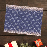 Birthday navy blue rose gold name elegant tissue paper<br><div class="desc">Elegant,  classic,  glamourous and feminine style party tissue paper. A navy blue background decorated with rose gold confetti
Personalise and add a name and age.</div>