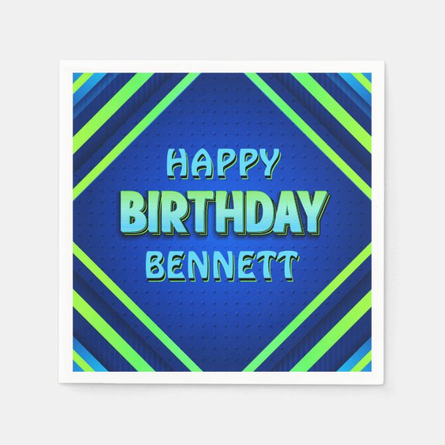 Birthday Neon Napkin (Front)