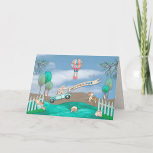 Birthday, Nephew, 2, Busy & Funny Little Rabbits Card