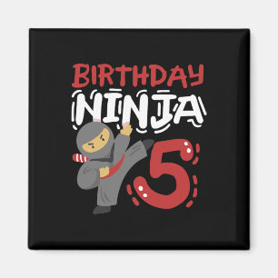 Birthday Ninja 5 Years Old Karate Kids 5th Birthda Magnet