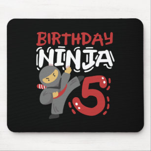 Birthday Ninja 5 Years Old Karate Kids 5th Birthda Mouse Pad