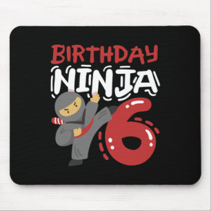 Birthday Ninja 6 Years Old Karate Kids 6th Birthda Mouse Pad
