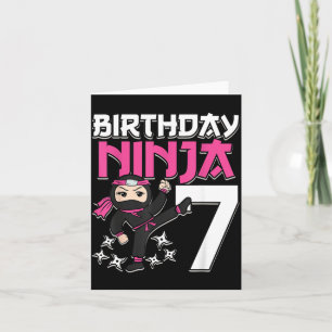 Birthday Ninja 7 Girl Pink Shinobi Themed 7th Card