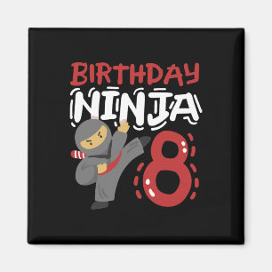 Birthday Ninja 8 Years Old Karate Kids 8th Birthda Magnet