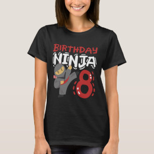 Birthday Ninja 8 Years Old Karate Kids 8th Birthda T-Shirt