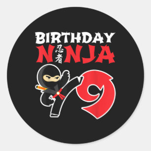 Birthday Ninja - 9 Year Old Ninja Party - Birthday Classic Round Sticker