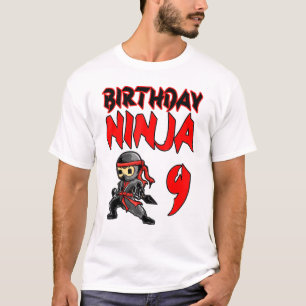 Birthday Ninja 9th Birthday Party Karate T-Shirt