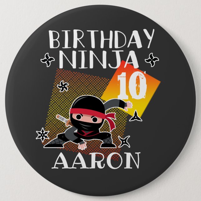 Birthday Ninja Party Theme Art Martial Lovers   T 6 Cm Round Badge (Front)