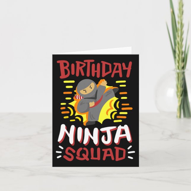 Birthday Ninja Squad Karate Girls Boys Kid Bday Pa Card (Front)
