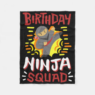 Birthday Ninja Squad Karate Girls Boys Kid Bday Pa Fleece Blanket