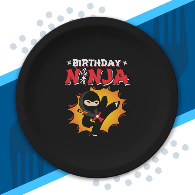 Birthday Ninja Theme Party - Birthday Ninja Design Paper Plate (Creator Uploaded)