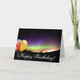 Birthday Northern Lights Winter Snow Destiny Card