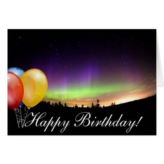 Birthday Northern Lights Winter Snow Destiny Card