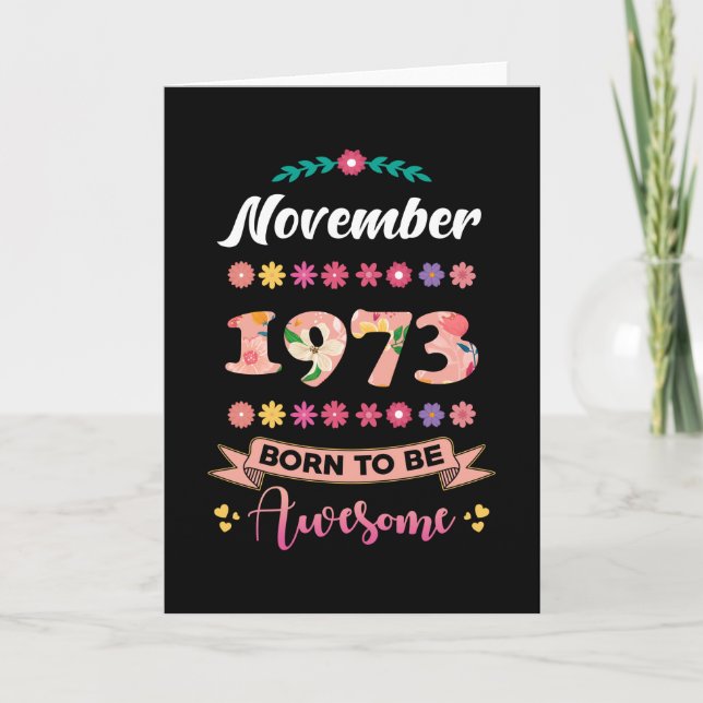 Birthday november 1973 Gift Woman Card (Front)