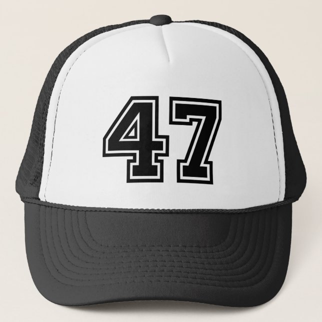Birthday number "47"  trucker hat (Front)