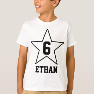 Birthday Number and Name College Style Star Custom T-Shirt
