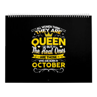 Birthday October Gift | Born In October Queen Calendar