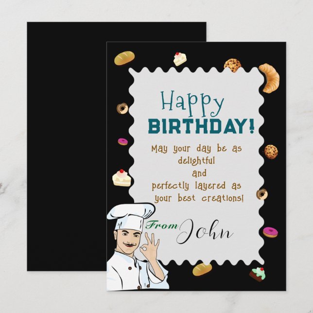 Birthday of a patisserie card (Front/Back)
