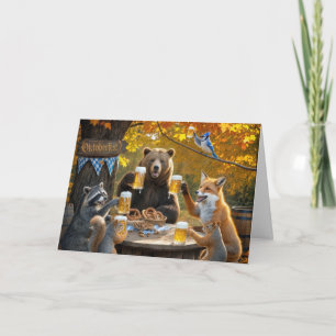 Birthday Oktoberfest In the Forest with Wildlife Card