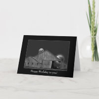 birthday-old barn and silo with full moon