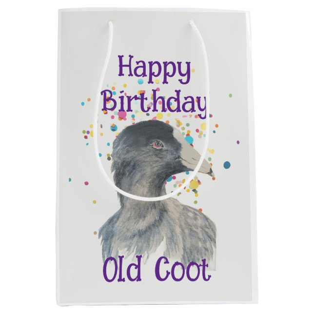 Birthday Old Coot Fun Novelty Animal Pattern Medium Gift Bag (Front)