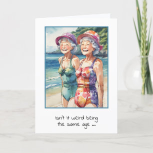Birthday Old Ladies In Swimsuits Card