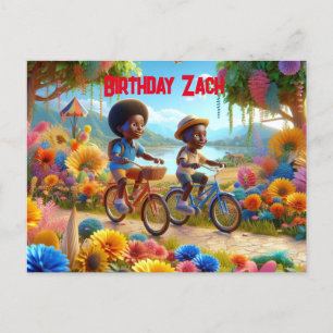 Birthday on a Bike Invitation Postcard